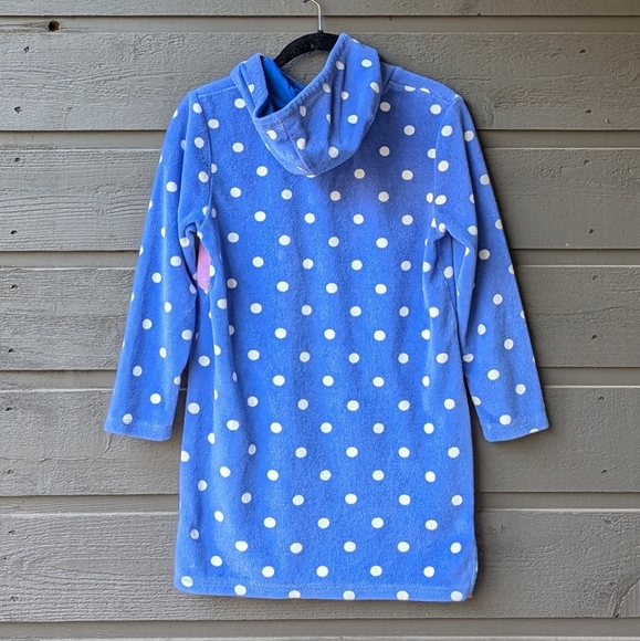 Mini Boden Polka Dot Flowers Terrycloth Beach Swim Coverup Shower Robe 9-10Y - Picture 4 of 7